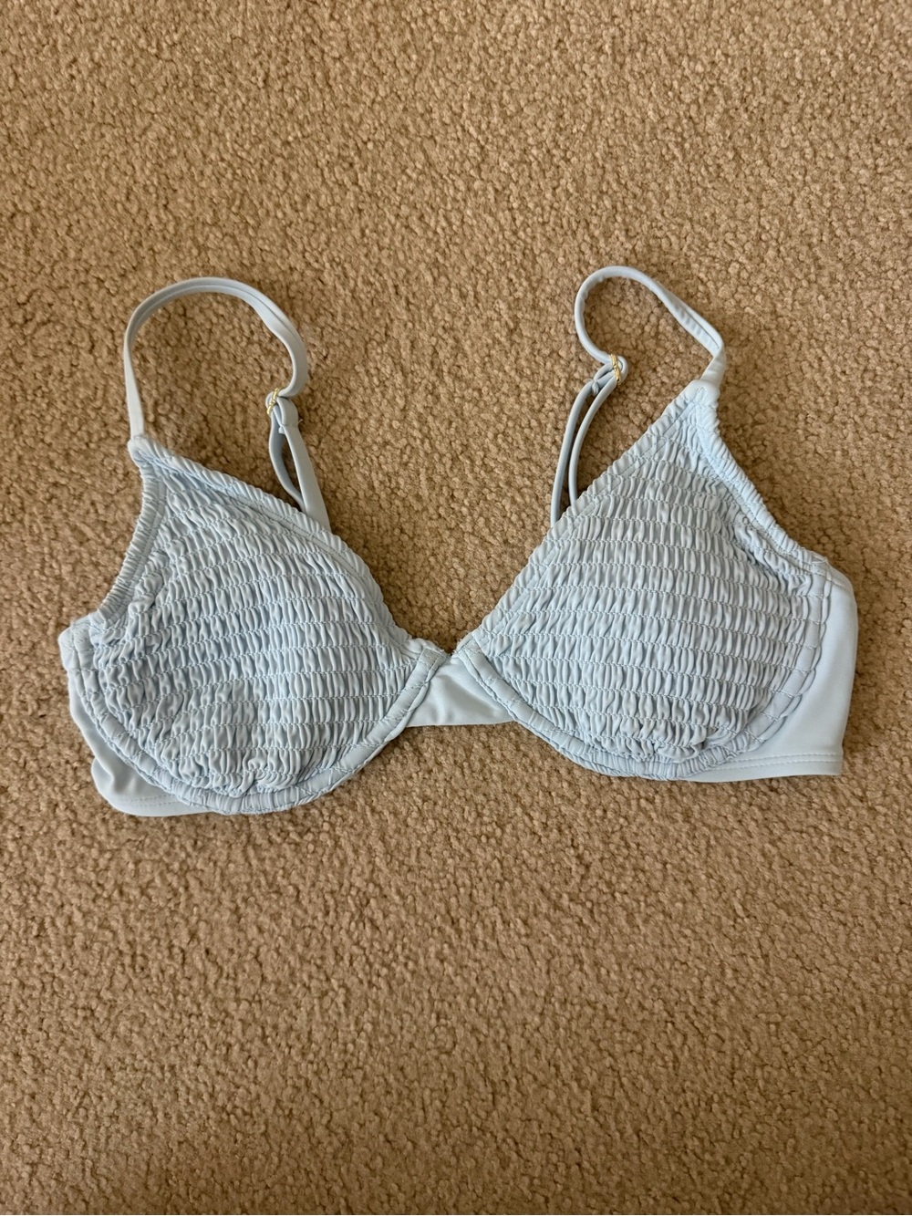 wild fable Light Blue Smocked Underwire Bikini Top